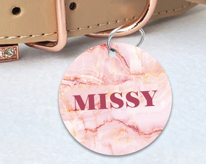 Pet ID Tag | Pink Marble