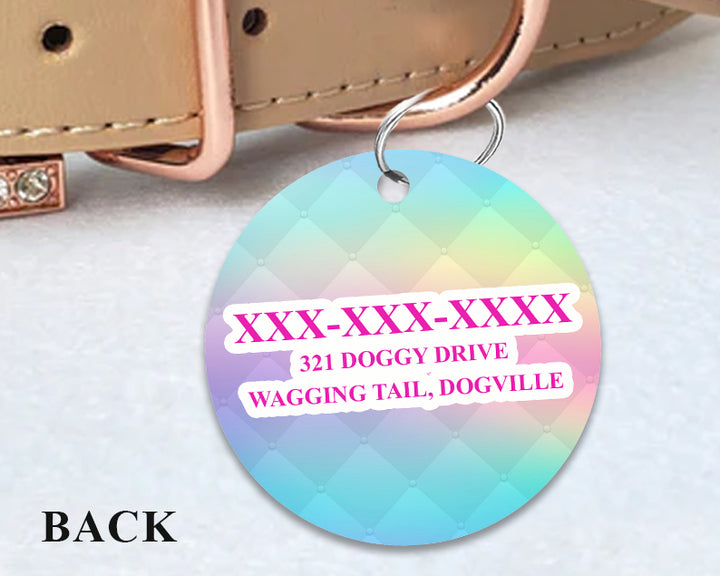 Pet ID Tag | Quilted Rainbow