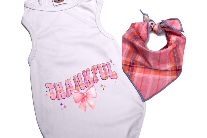 Thanksgiving Dog Tee & Bandana Combo | Thankful