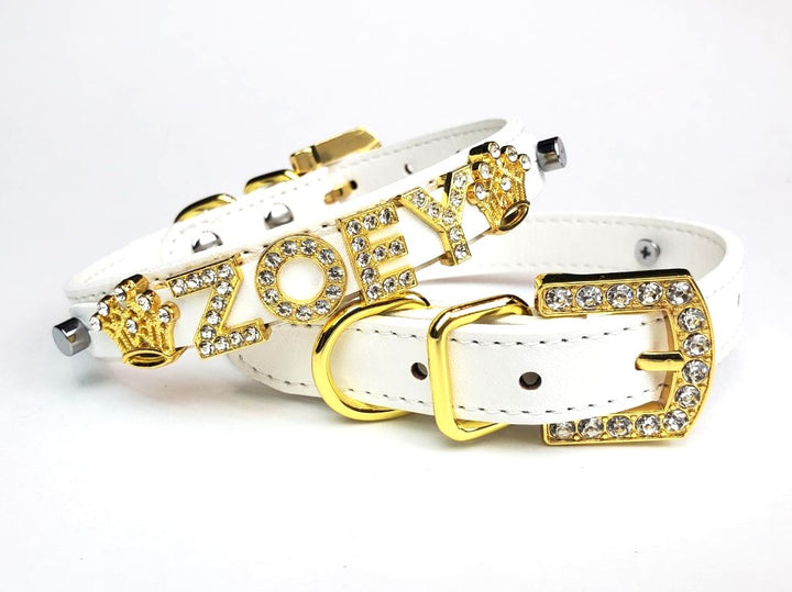 Personalized Collar | White and Gold