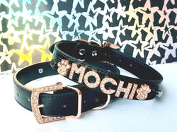 Personalized Collar | Rockstar Rose Gold and Black