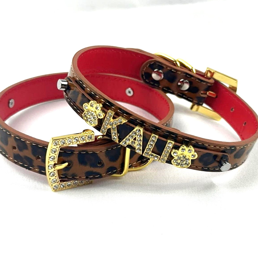 Personalized Collar | Cheetah and Gold