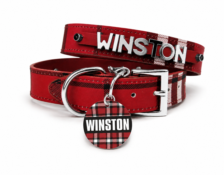 Red & Black Plaid Collar