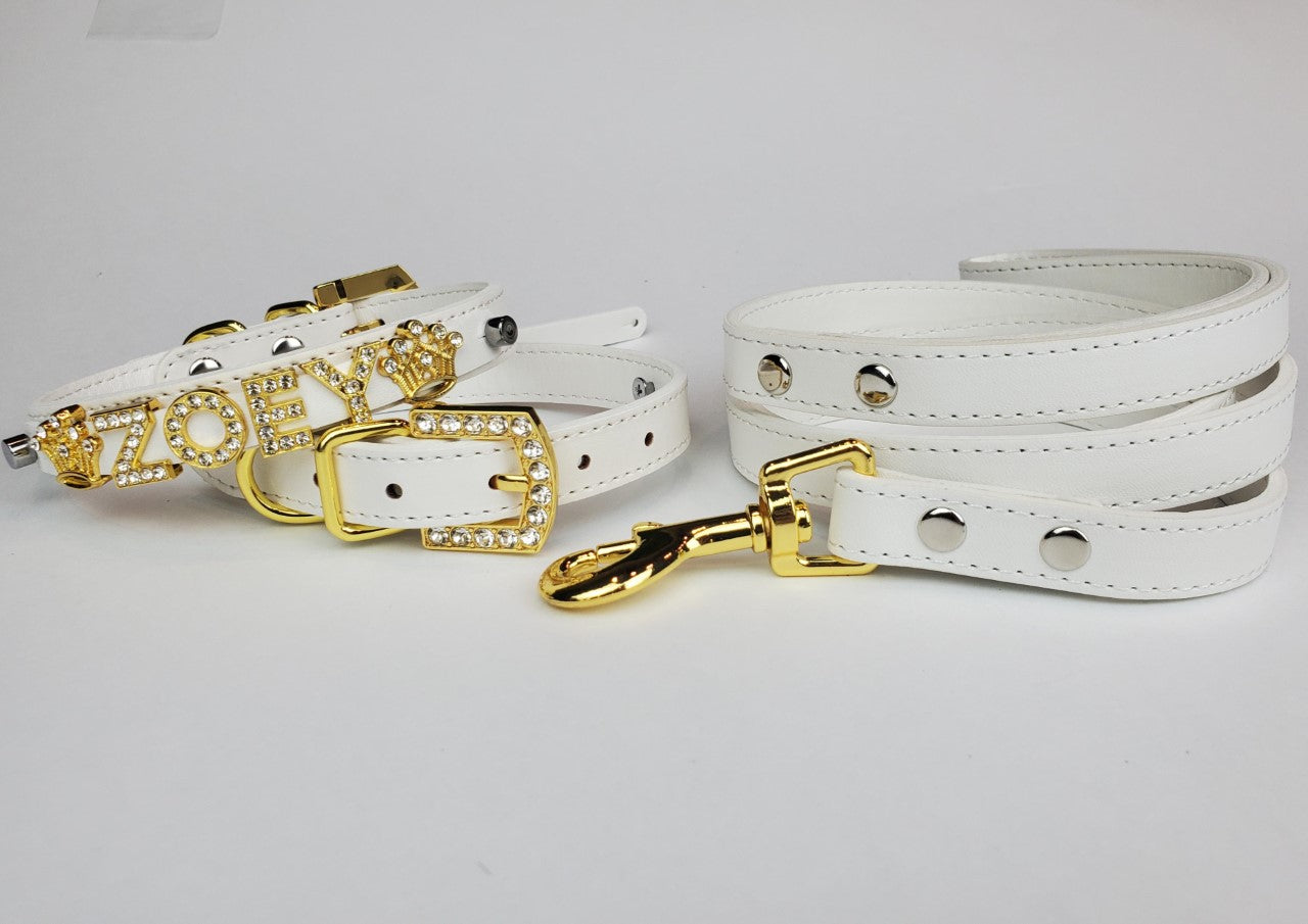 Personalized Collar | White and Gold