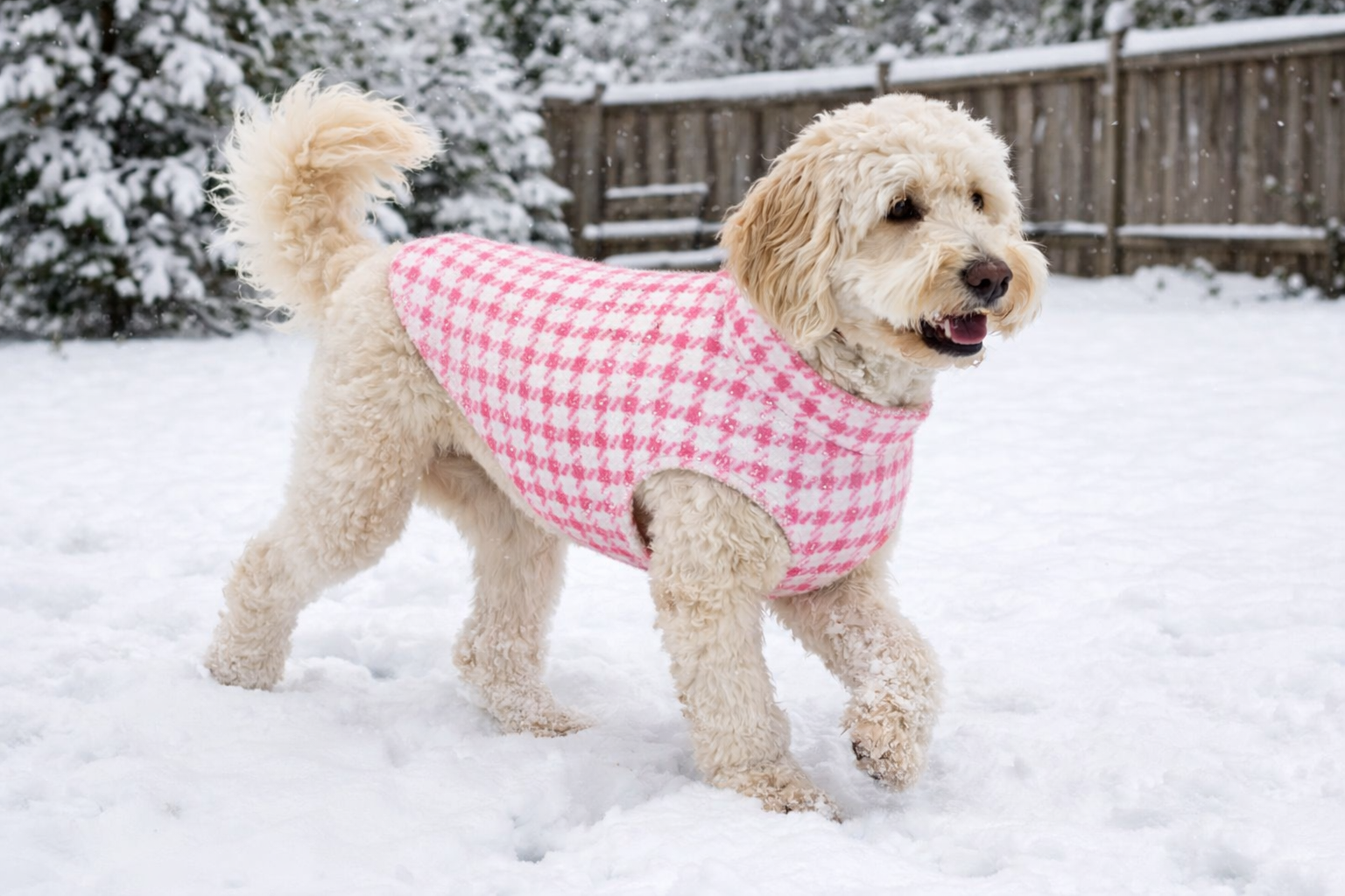 Snuggly Fleece | Pink Houndstooth