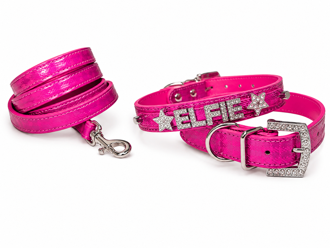 Metallic Plaid Personalized Pet Collars