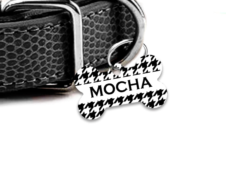 Pet ID Tag | The Classic Houndstooth