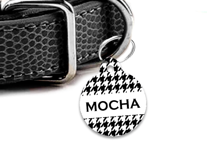Pet ID Tag | The Classic Houndstooth
