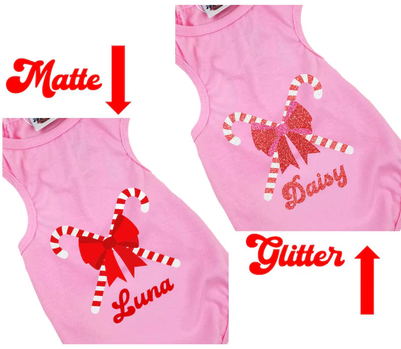 Holiday Dog Shirt | Coquette Candy Canes