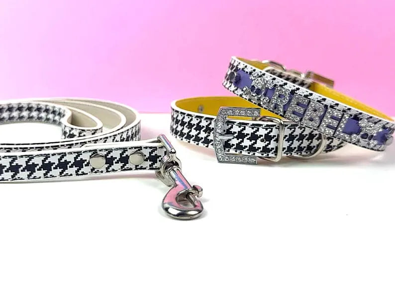 Collar | Sparkle Skulls 2 Tone Houndstooth