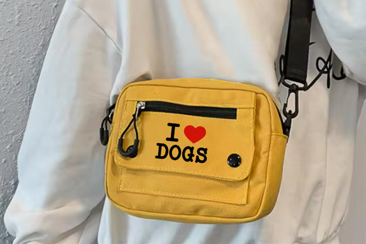 I Love Dogs Marigold Crossbody Bag