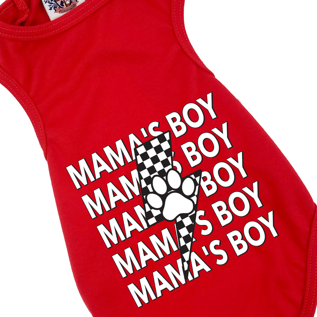 Dog Shirt | Checker Retro Mama's Boy