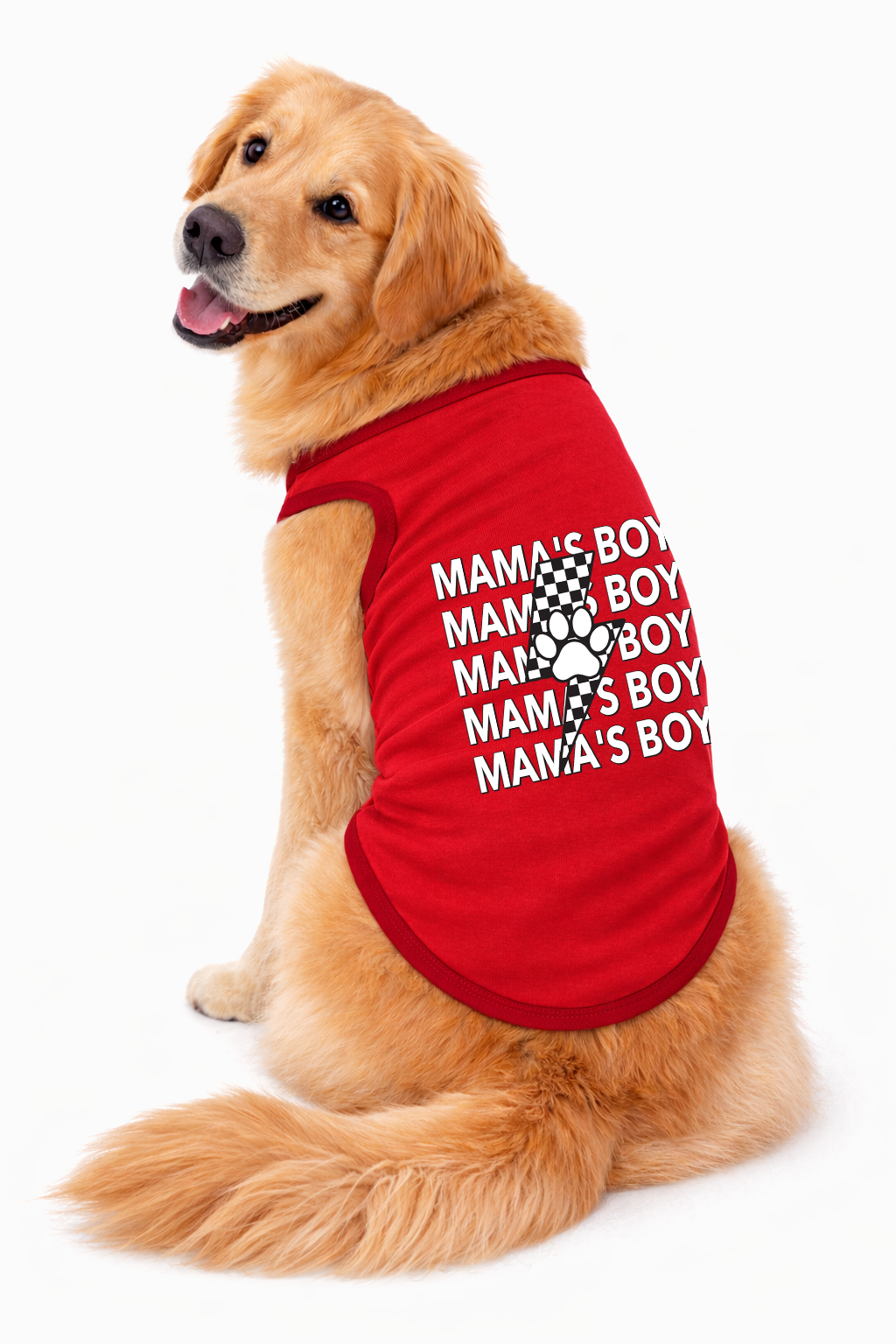 Dog Shirt | Checker Retro Mama's Boy