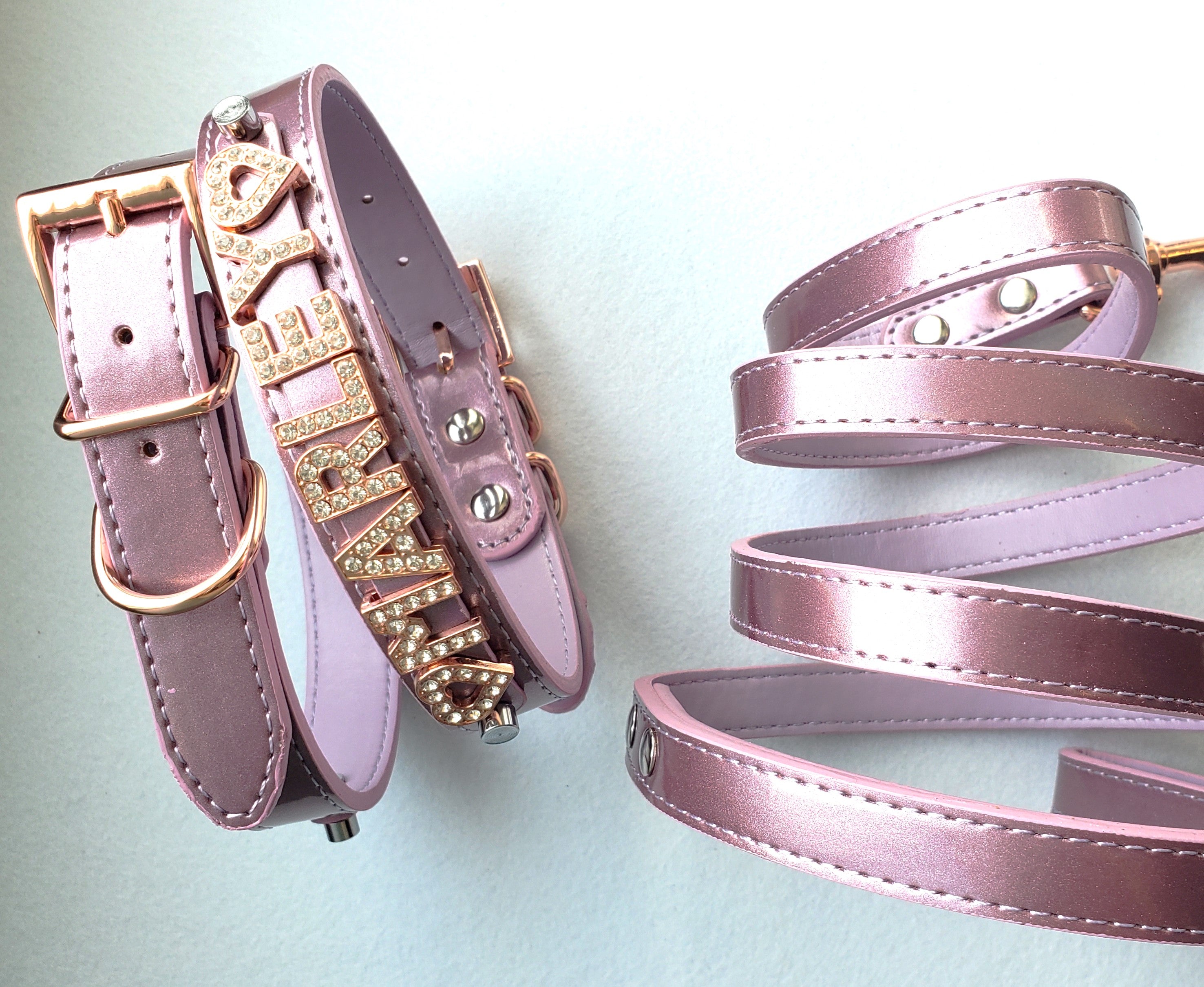 Spacedust Mauve Personalized Pet Collar