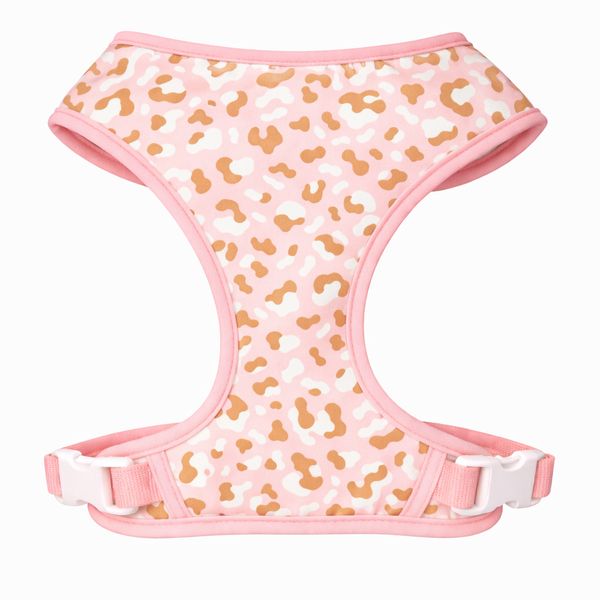 Glam Pink Cheetah Dog Harness | Leopard print pink Adjustable Pet Harness