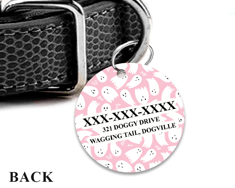 Pet ID Tag | Pink Ghost