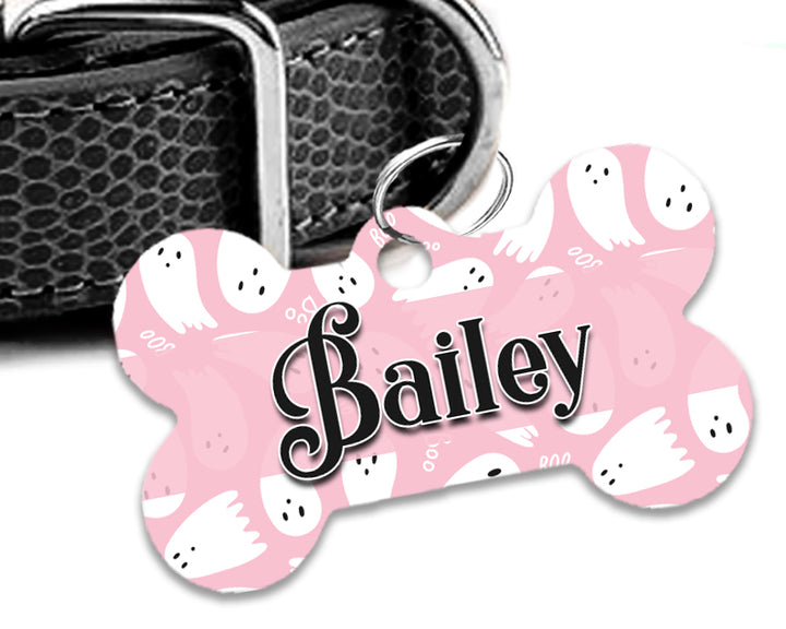Pet ID Tag | Pink Ghost