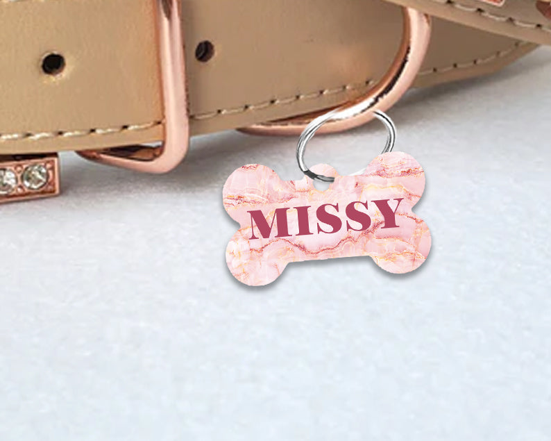 Pet ID Tag | Pink Marble