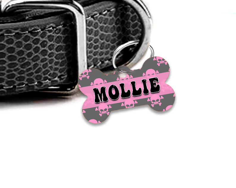 Pet ID Tag | Pink Skull