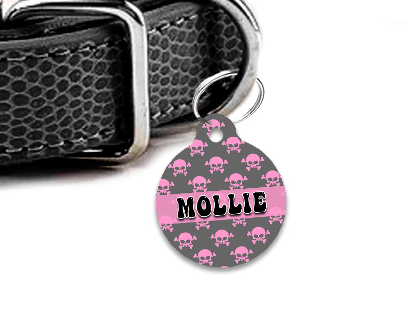 Pet ID Tag | Pink Skull