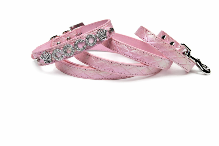 Quilted Iridescent pink collar