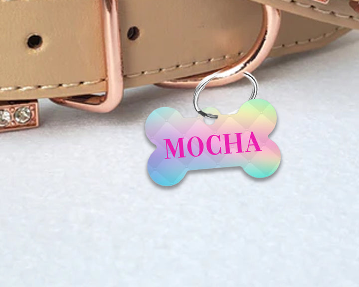 Pet ID Tag | Quilted Rainbow