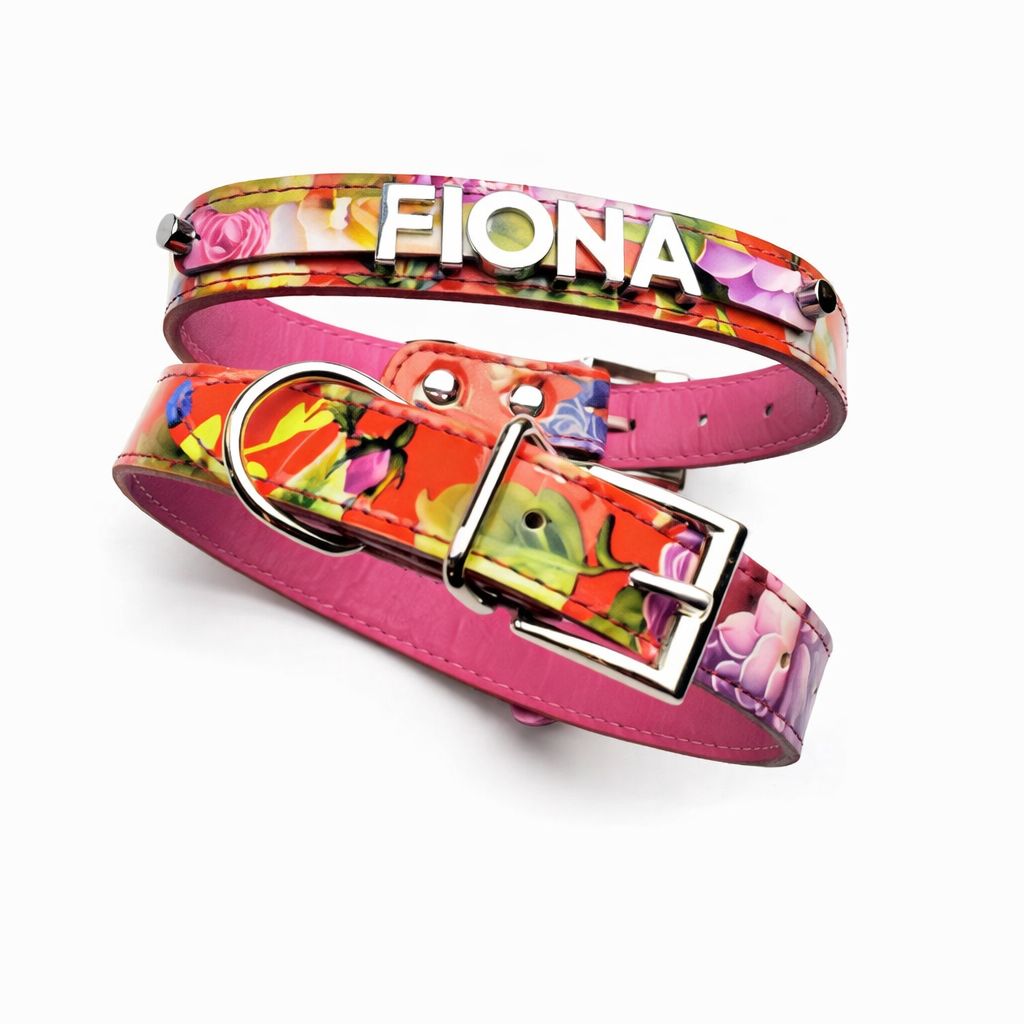 Sweet Retro Floral Personalized collar