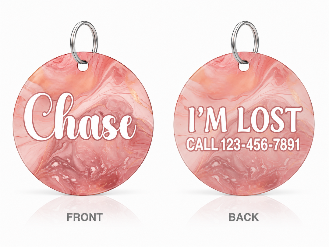 Personalized Collar | Saddle Brown and Rose Gold