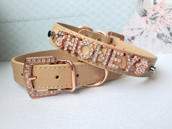 Personalized Collar | Sand and Rose Gold