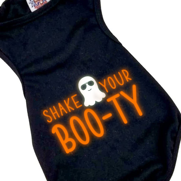 Glow In The Dark Halloween Dog Shirt | Shake Your Boo-ty!