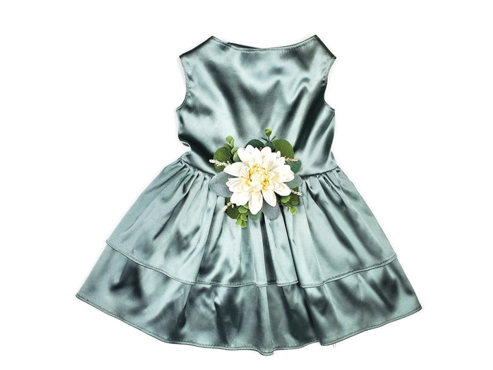 Satin Pet Dress | The Phoebe | 10 Color Options | Silver Sage