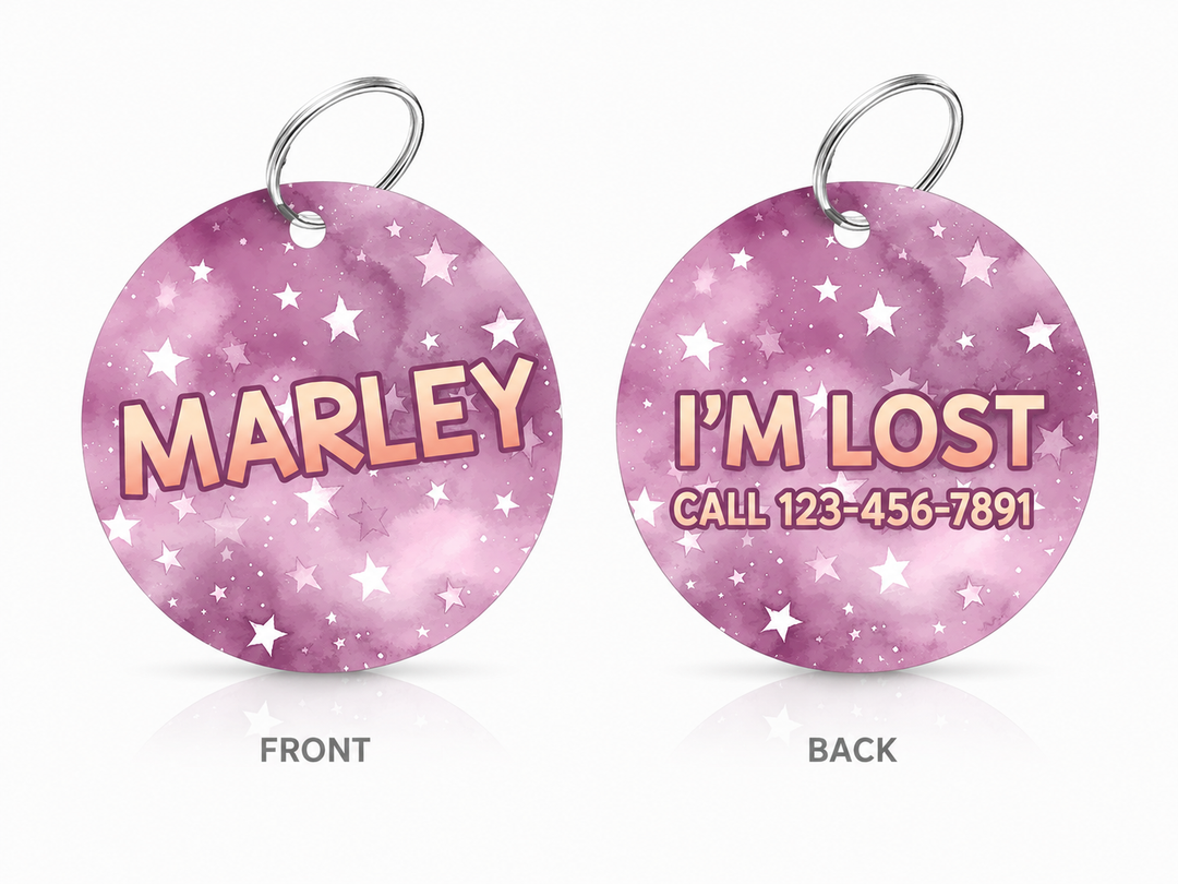 Spacedust Mauve Personalized Pet Collar