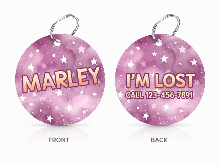 Spacedust Mauve Personalized Pet Collar