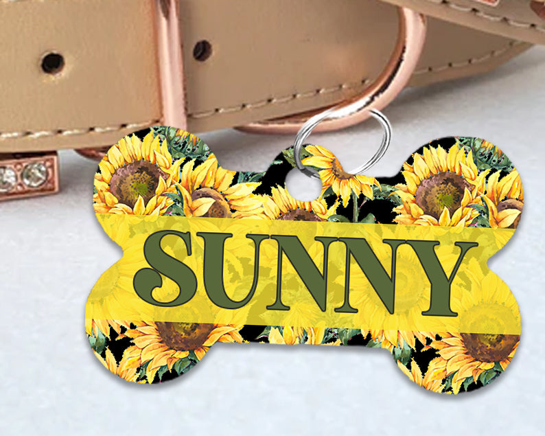 Pet ID Tag | Rustic Sunflower