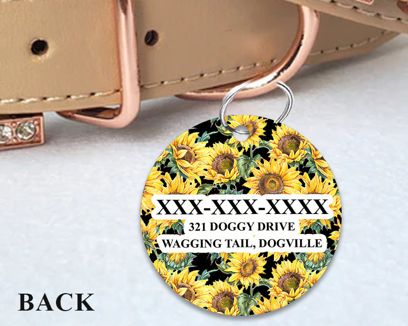 Pet ID Tag | Rustic Sunflower