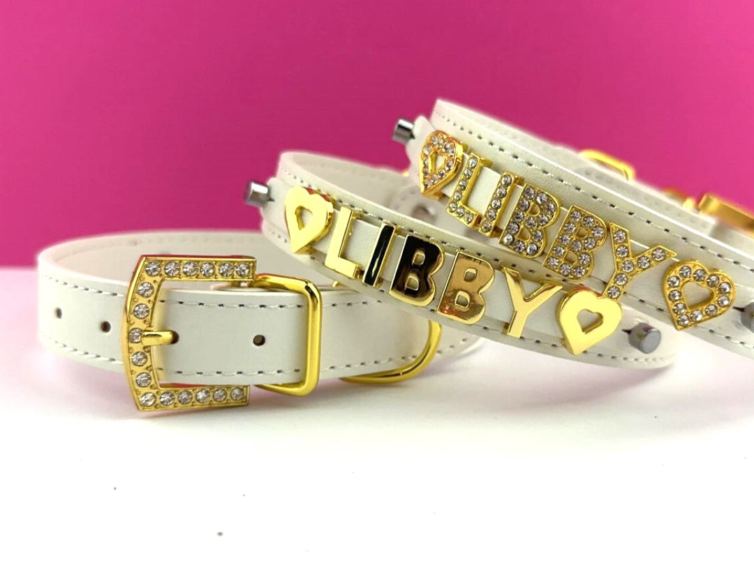 Personalized Collar | White and Gold
