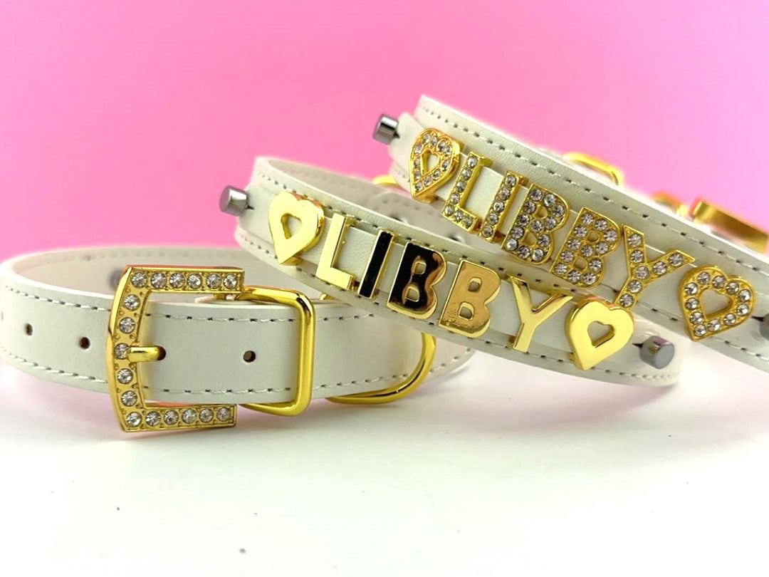 Personalized Collar | White and Gold