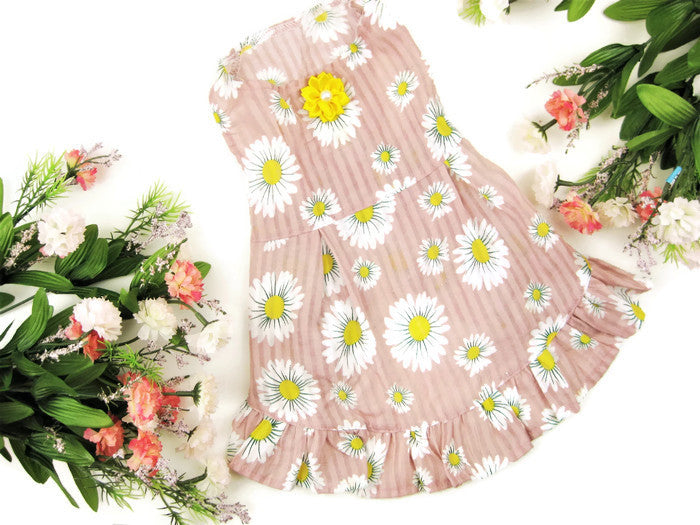 Spring Daisy  Dog Dress (XXS & XS only)