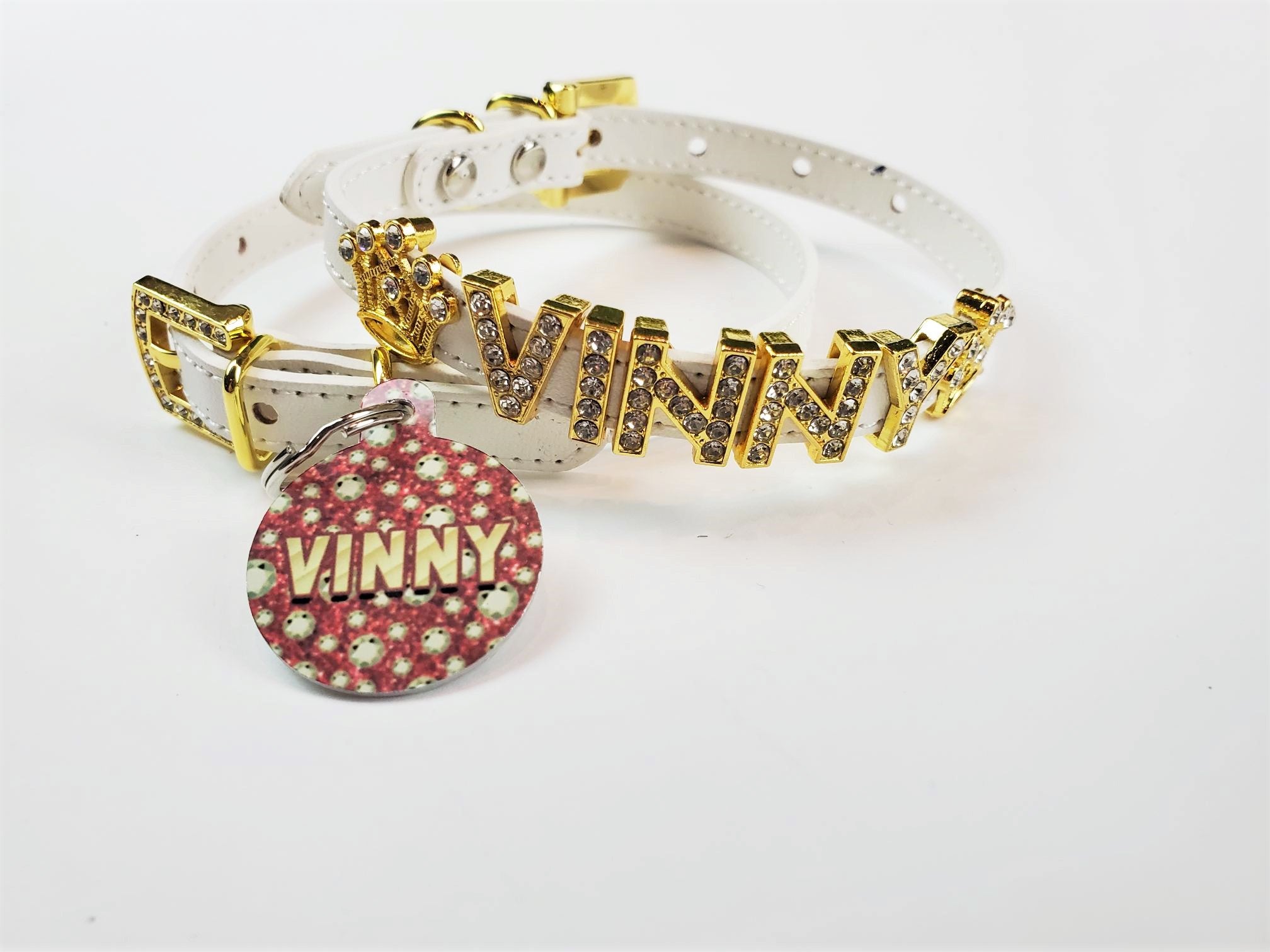 Personalized Collar | White and Gold