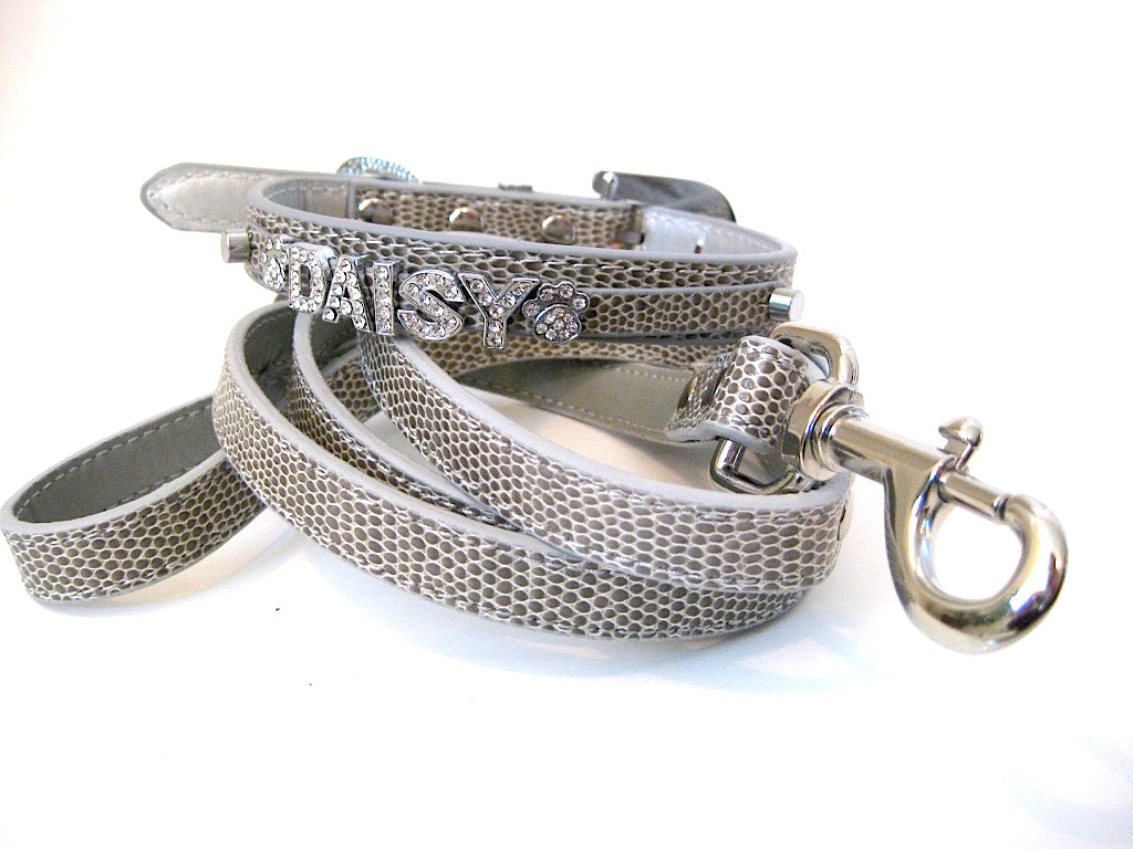 Gray croc collar