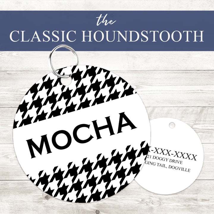 Pet ID Tag | The Classic Houndstooth