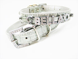 Pale Gray Pearl Croc collar (L only)