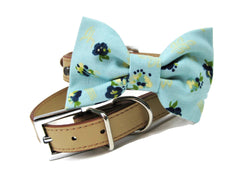 Bowtie Collar | Mint and Navy Floral