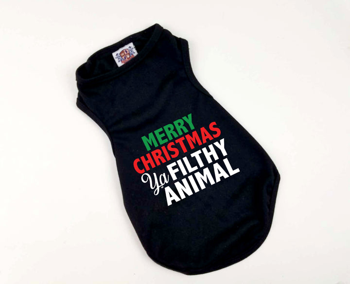 Holiday Dog Shirt | Merry Christmas Ya Filthy Animal