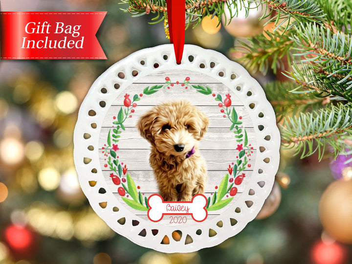 Personalized Christmas Ornament | Black And White Buffalo Plaid