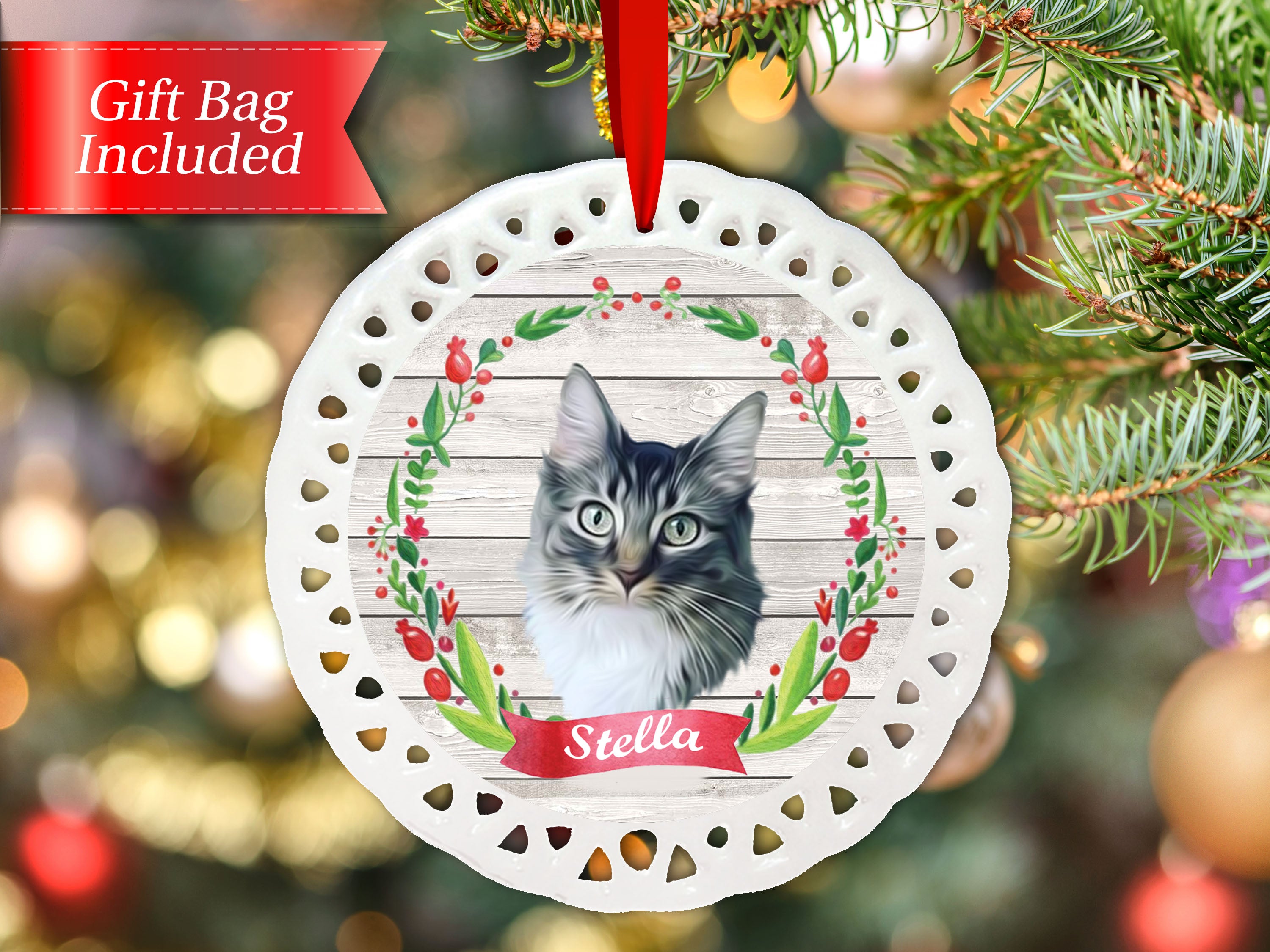 Personalized Christmas Ornament | Festive Lights