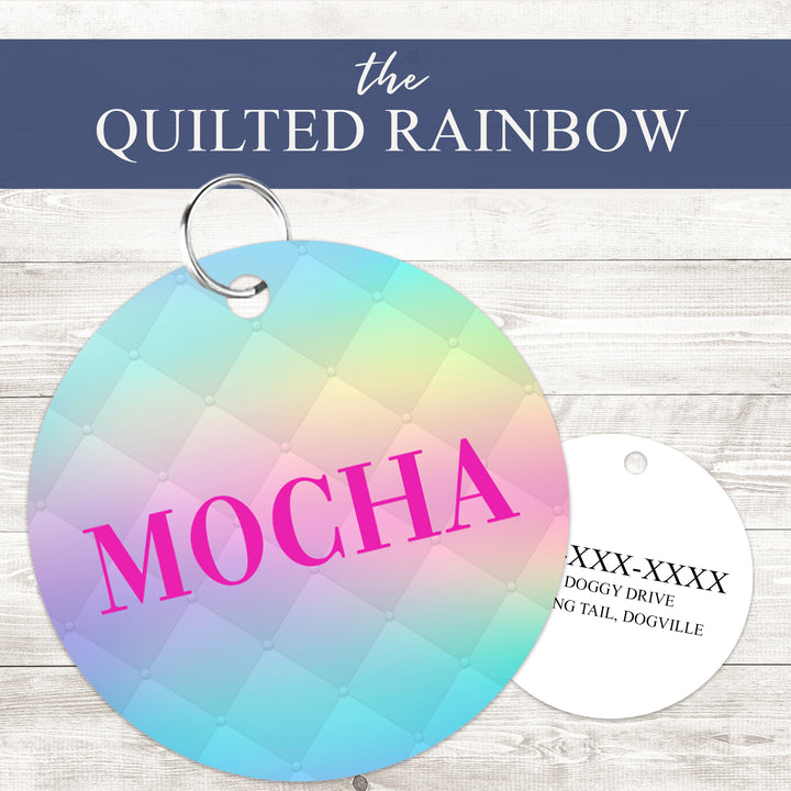 Pet ID Tag | Quilted Rainbow