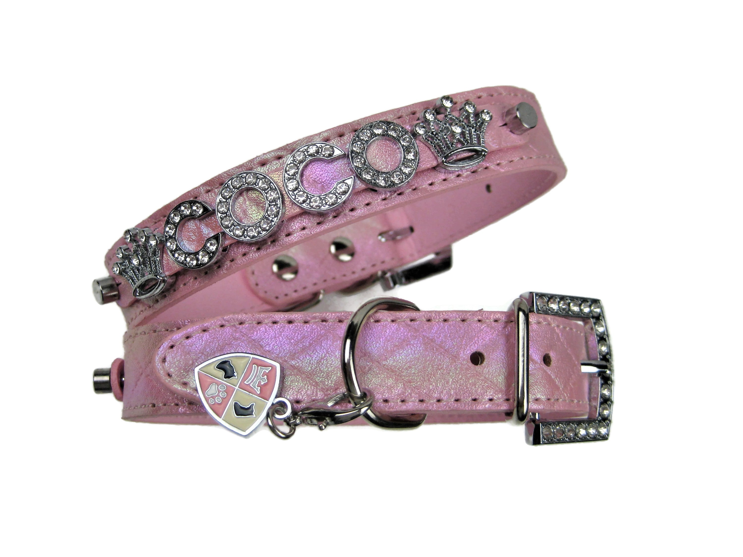 Quilted Iridescent pink collar