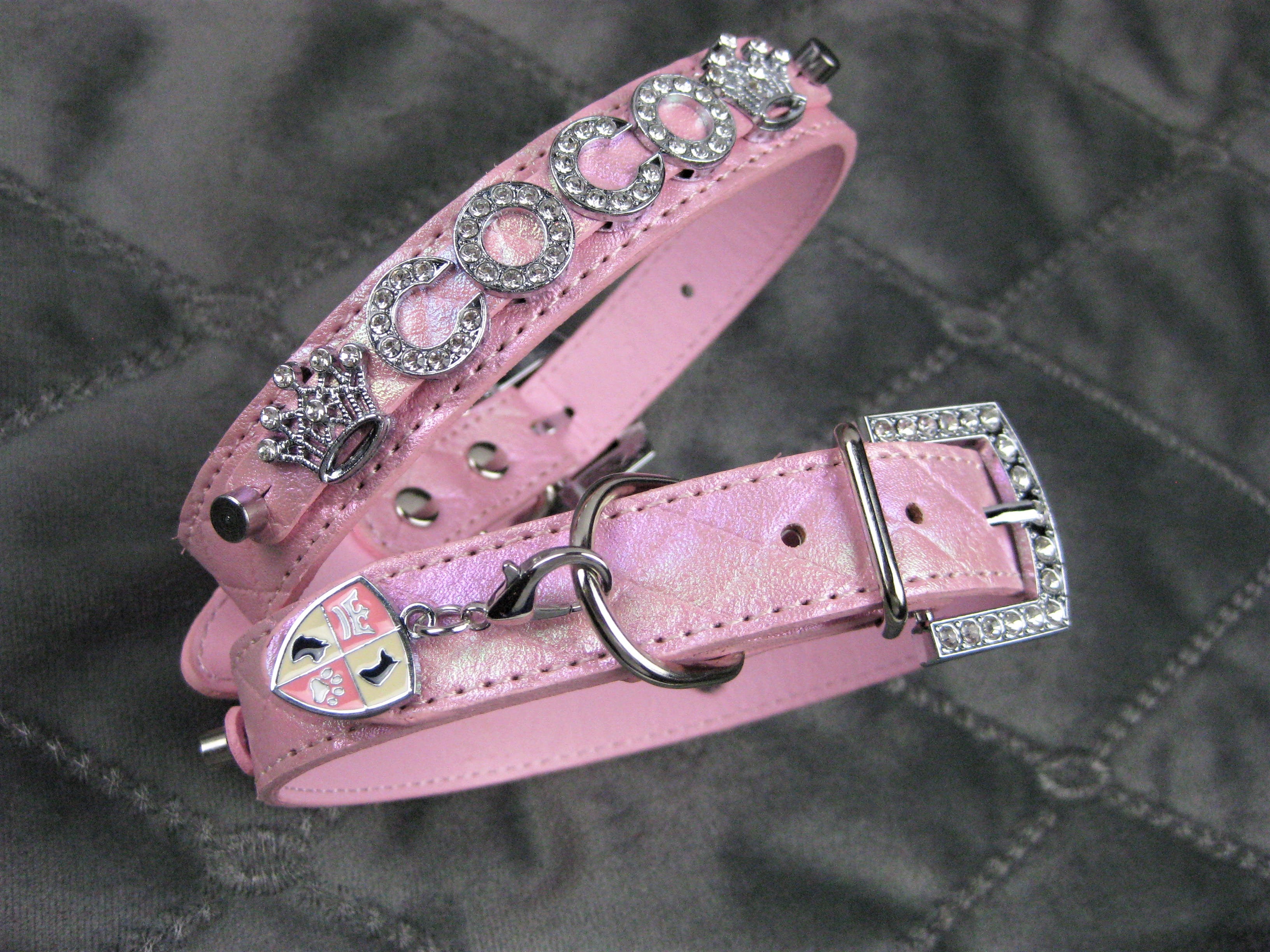 Quilted Iridescent pink collar
