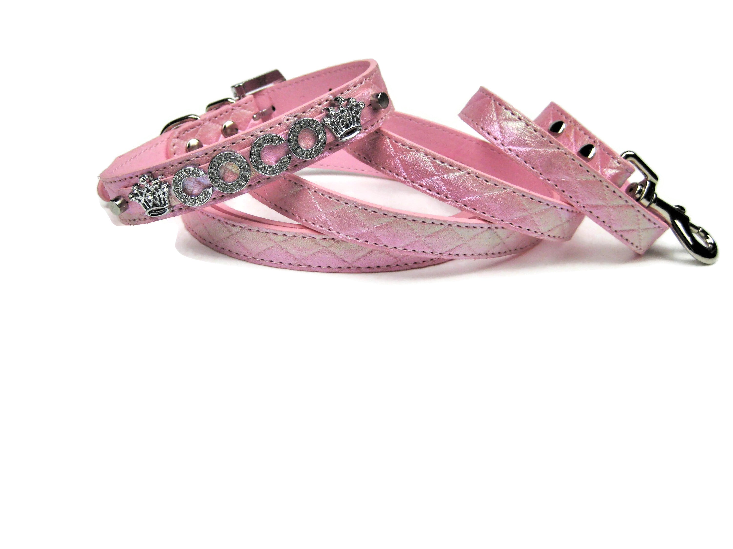 Quilted Iridescent pink collar